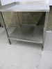 Stainless Steel Table with Backsplash, Left Side Splash & Shelf Under. Size H88cm x W84cm x D75cm. - 3