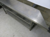 Stainless Steel Table with 2 Shelves Under. Size H73cm x W140cm-210cm x D35cm. NOTE: missing foot. - 3