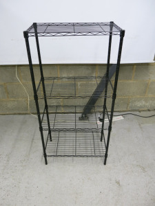 4 Tier Black Wire Rack Shelving Unit. Size H120cm x W54cm x D34cm.
