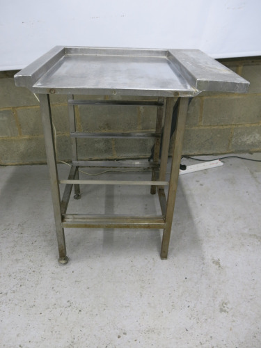 Stainless Steel Commercial Pass Through Dishwasher Side Table. Size H90cm x W75cm x D70cm.