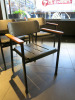 4 x Emu Metal Chairs with Wood Armrests & 2 x Black Faux Leather Seat Pads. - 3