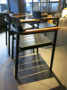 4 x Emu Metal Chairs with Wood Armrests & 2 x Black Faux Leather Seat Pads. - 5