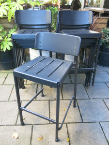 8 x Emu Outdoor Black Metal High Stools.