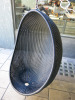 Black Rattan Outdoor Hanging Egg Chair. Size H120 x W85cm. - 2