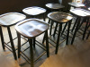 8 x Black Wood Stools. H63cm. - 3