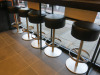 22 x Pedrali Stalls with Black Faux Leather Seat & Heavy Metal Base. - 7