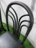 10 x Rustic Black Wooden Chairs with Black Leather Seat Cushions. - 3