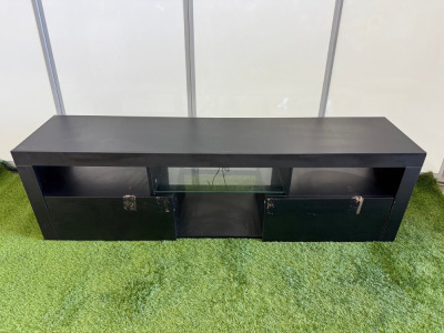 TV Stand with Storage in Black. Size H45 x W150 x D35cm.
