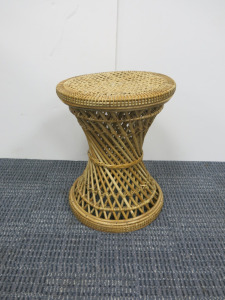 Wicker Side Table, Size H40cm x D35cm.