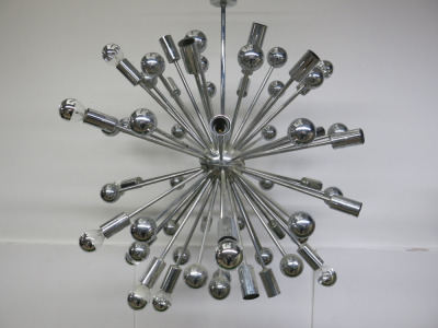 Chrome Sputnik 30 Bulb Chandelier.