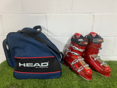Edge Head 10.8 Men's Ski Boots in Red, with Head Intelligence Carry Bag. Size 325mm.