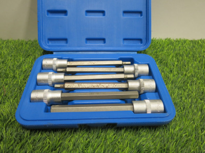 Condor Werkzeug Industrial Quality Chrome Vanadium Steel 6 Pcs Socket Bit Set, Hex Length 140mm, 5-12mm, 1/2" Sq Drive. Comes in Carry Plastic Carry Case.