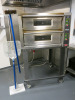 Moretti Forni iDeck Twin Deck Electric Pizza Oven, Model ID72/72D, S/N231359-1, YOM 2016, 3 Phase, Size H167 x W100 x D110cm. Comes on Mobile Metal Stand with Oven Brush, Pizza Peel & Stand. - 2