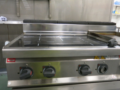 Bertos Commercial Counter Top 4 Zone Induction Hob, Model E7P4B/IND, S/N22216/89522, 3 Phase. Size H45 x W80 x D70cm.