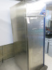 Dalmec Stainless Steel Single Door Upright Fridge, Model PPCC070AN, YOM 2022. Size H210 x W73 x D71cm. NOTE: wheel requires fixing - 5