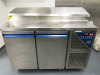 Dalmec Stainless Steel 2 Door Refrigerated Saladette Prep Counter, Model PPCS702AN, YOM 2022. Size H100 x W128 x D70. Comes with 7 x GN Counters.