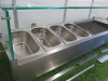 Polar Stainless Steel Preparation Servery Topper with Glass Surround, Model AB090. Size H44 x W140 x D34cm. Comes with 4 x GN Containers. - 3