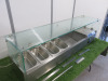 Polar Stainless Steel Preparation Servery Topper with Glass Surround, Model AB090. Size H44 x W140 x D34cm. Comes with 4 x GN Containers. - 4