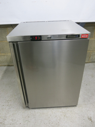 Blizzard Stainless Steel Under Counter Fridge, Model BZ-UCR140. Size H82 x W60 x D60cm.