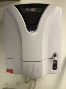 GreasePak Biological Drain Maintenance System, Model GP-DM1-STD-2, S/N 812764. Comes with 1 x GreasePak Box Fluid & Key.
