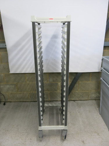 Cambro 18 Shelf GN Container Mobile Food Pan Trolley, Model UGNPRP60. Size H171 x W44 x D62cm.