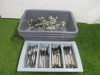 385 x Pieces of Assorted Cutlery to Include: 215 x Forks, 150 x Knives & 20 Spoons. Comes with 1 x Cutlery Holder & 3 x Bus Boy Trays.