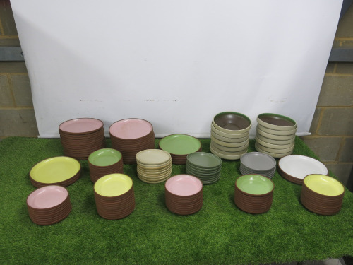 134 x Assorted Coloured Utopia & Mehan Studio Crockery to Include: 60 x Mahan 16cm Side Plates, 37 x Mahan 23cm Dinner Plates, 23 x Utopia 16cm Side Plate & 14 x Utopia 20cm Bowls.