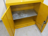 2 Door COSHH Yellow Cabinet with Shelf. Size H90 x W90 x D45cm. - 2