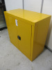 2 Door COSHH Yellow Cabinet with Shelf. Size H90 x W90 x D45cm. - 3