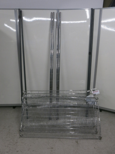 2 x Assorted Wire Racks to Include: 1 x 2 Shelf Chrome Wire Racks, H182 x W120 x D60cm & 1 x 1 Shelf Wire Rack, H182 x W120 x D60cm.