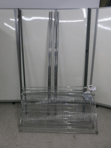 2 x Assorted Wire Racks to Include: 1 x 2 Shelf Chrome Wire Racks, H182 x W120 x D60cm & 1 x 1 Shelf Wire Rack, H182 x W120 x D60cm.