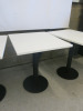 21 x Restaurant/Caf&eacute; Tables with White Marble Tops & Heavy Black Single Pedestal Bases to Include: 1 x H75 x W100 x D70cm & 20 x H75 x W70 x D60cm. - 2