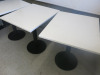 21 x Restaurant/Caf&eacute; Tables with White Marble Tops & Heavy Black Single Pedestal Bases to Include: 1 x H75 x W100 x D70cm & 20 x H75 x W70 x D60cm. - 4