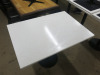 21 x Restaurant/Caf&eacute; Tables with White Marble Tops & Heavy Black Single Pedestal Bases to Include: 1 x H75 x W100 x D70cm & 20 x H75 x W70 x D60cm. - 6