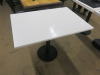 21 x Restaurant/Caf&eacute; Tables with White Marble Tops & Heavy Black Single Pedestal Bases to Include: 1 x H75 x W100 x D70cm & 20 x H75 x W70 x D60cm. - 7