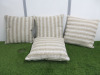 4 x Beige & White Cushions, Size 44 x 44cm.