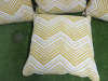 4 x Yellow & White Cushions, Size 44 x 44cm. - 2