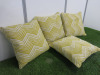 4 x Yellow & White Cushions, Size 44 x 44cm. - 3