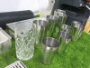Quantity of Bar Accessories to Include: 2 x Metal Wine Coolers, 2 x Castel Firmian Plastic Wine Coolers, 1 x Ice Bucket with Lid & Scoop, 1 x Cut Glass Water Jug, 3 x Condiment Boxes, Assorted Cocktail Shakers &Strainers, Part Roll of Black Bar Liner & 2 - 8