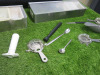 Quantity of Bar Accessories to Include: 2 x Metal Wine Coolers, 2 x Castel Firmian Plastic Wine Coolers, 1 x Ice Bucket with Lid & Scoop, 1 x Cut Glass Water Jug, 3 x Condiment Boxes, Assorted Cocktail Shakers &Strainers, Part Roll of Black Bar Liner & 2 - 10