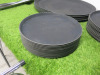 33 x Assorted Sized Utopia Non Slip Trays & Folding Tray Stands to Include: 4 x Chrome Folding Tray Stands, 6 x 67cm Oval Trays, 11 x 40cm Round Trays & 12 x 35cm Rond Trays. - 4