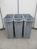 3 x Rubbermaid Slim Jim Bins, 87L.