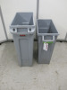 2 x Assorted Bins to Include: 1 x Rubbermaid Slim Jim Bin, 87L & 1 x Denox Bin with Wheels.