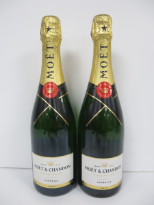2 x Bottles of Moet & Chandon Champagne Imperial Brut, 75cl.