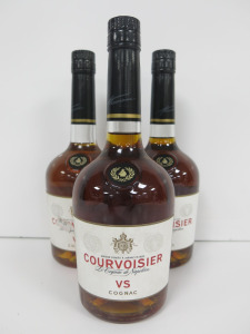 3 x Bottles of Courvoisier VS Cognac, 70cl.