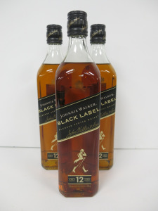 3 x Bottles of Jonnie Walker Black Label, Blended Scotch Whisky, 70cl.