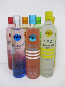 7 x Bottles of Ciroc Vodka in Assorted Flavours, 70cl.