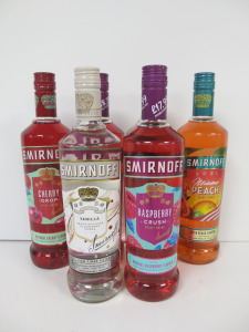 6 x Bottles of Smirnoff Vodka in 6 Different Flavours, 70cl.