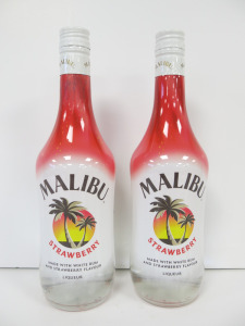 2 x Bottles of Malibu Strawberry Liqueur, 70cl.