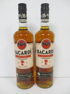 2 x Bottles of Bacardi Spiced Rum, 70cl.